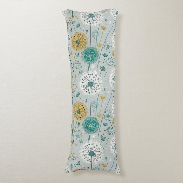 Cojín León caprichoso - Amarillo, blanco y Verde azulado (Frente vertical)