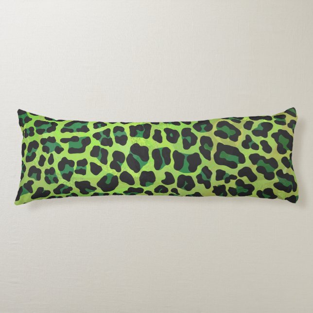 Cojín Leopard Black and Green Print (Anverso)