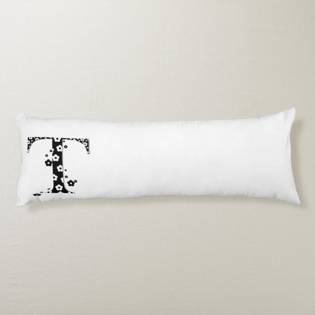 Cojín Letra con estampado de flor T (Reverso)
