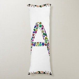 Cojín Letra inicial A con monograma floral de Gemstone