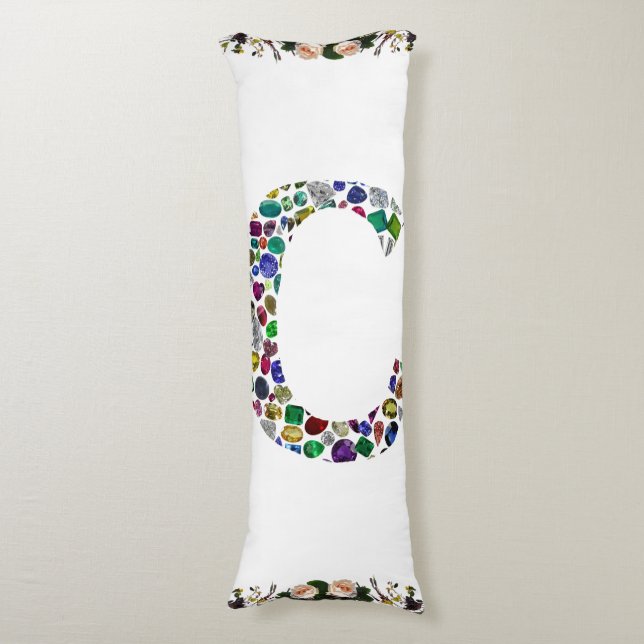 Cojín Letra monográfica inicial C moda (Frente vertical)