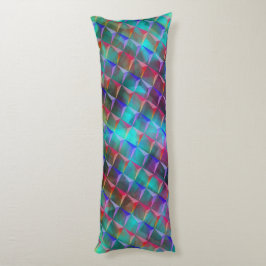 Cojín Lílago azulado manchado y triángulos 3D o rosa