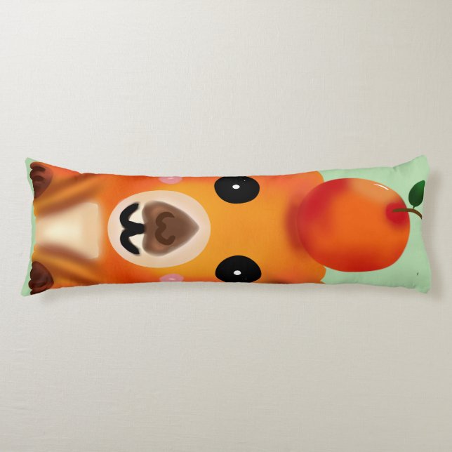 Cojín Lindo capybara difuso con naranja | Arte de animal (Anverso)