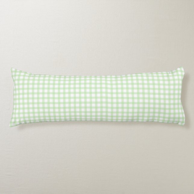 Cojín Lindo patrón de gingham a cuadros verdes retro (Anverso)