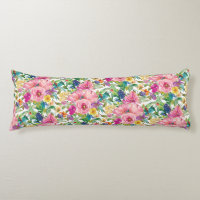 Lindo y femenino floral acuarela rosa azul amarill