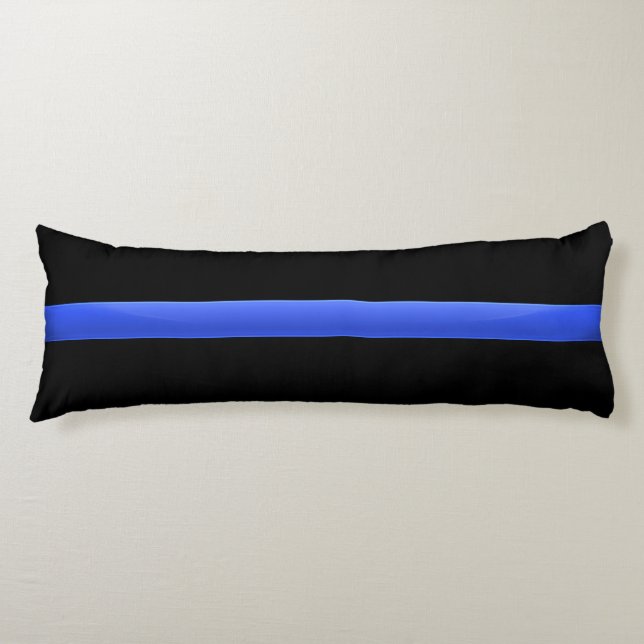 Cojín Línea Azul delgada de la policía (Anverso)