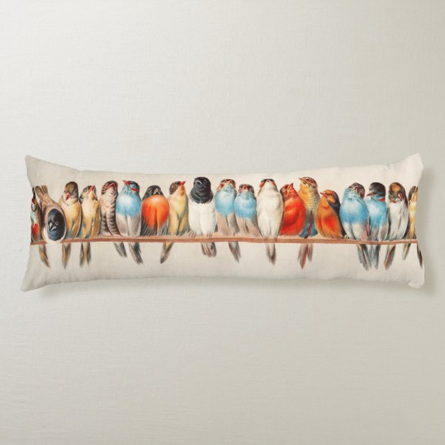 Cojín Línea de aves y palomas (Anverso)