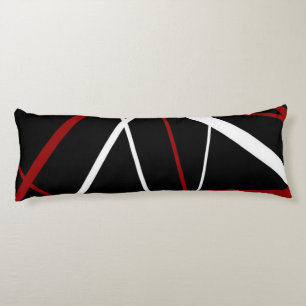 Cojín Línea Urbana Geometría Moderna Negro Blanco Rojo