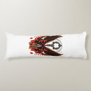 Cojín Llave de vaca de terciopelo gótico con alas y luna