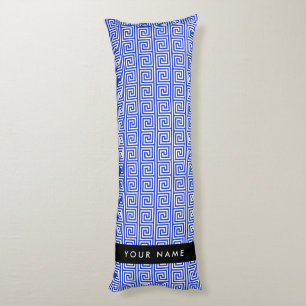 Cojín Llave Meandro Griego Azul, Tu Nombre, Personalizar