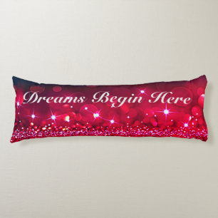 Cojín Los sueños comienzan aquí Esparkle Body Pillow