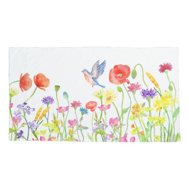 Cojín los wildflowers en doble de la funda de almohada (Reverso)