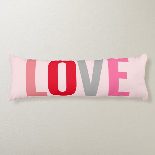 Cojín Love Valentines Rubor Pink Red Typography (Anverso)