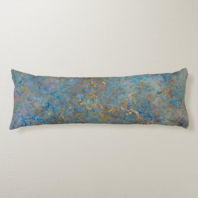 Cojín Lujo Lapis Lazuli Blue and Gold Marble (Anverso)