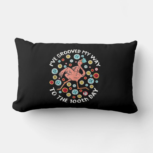 Cojín Lumbar 100 Días Escolares Flamingo Face Mask (Anverso)