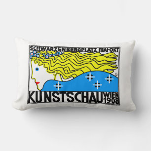 Cojín Lumbar 1908 Viena Art Nouveau Show Fair Maiden