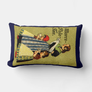 Cojín Lumbar 1915 goce del té de Marco Polo