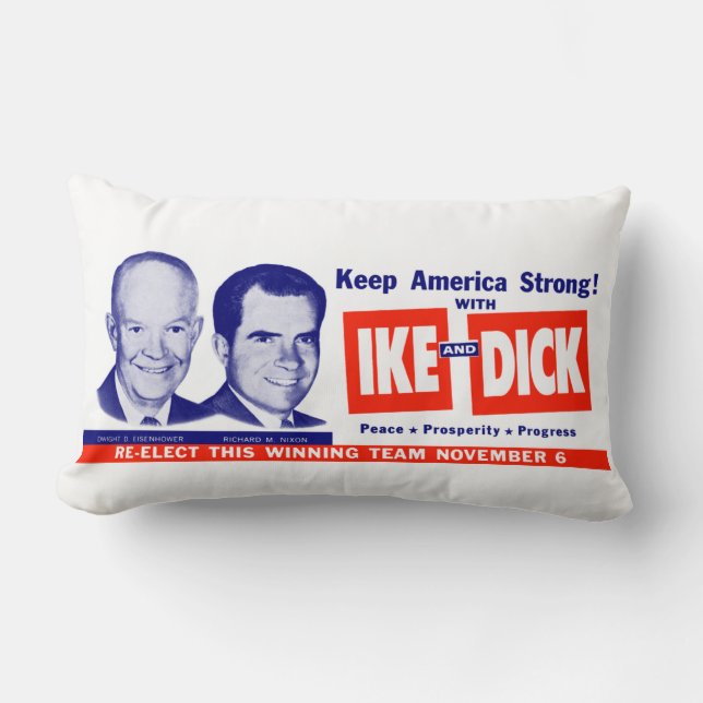 Cojín Lumbar 1956 voto Ike y Dick (Anverso)