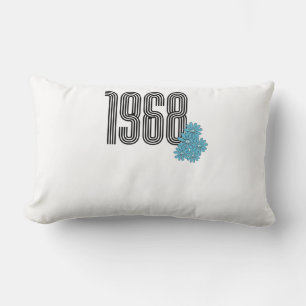 Cojín Lumbar 1968 Hippie Peace Sign Flower Power Aqua