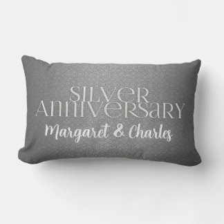Cojín Lumbar 25º Aniversario de Bodas de Plata Nombre y Año