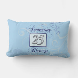 Cojín Lumbar 25º Aniversario en Azul y Plata
