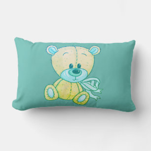 Cojín Lumbar 2 En 1 Lime Green Teddy Bear Lumbar Pillow