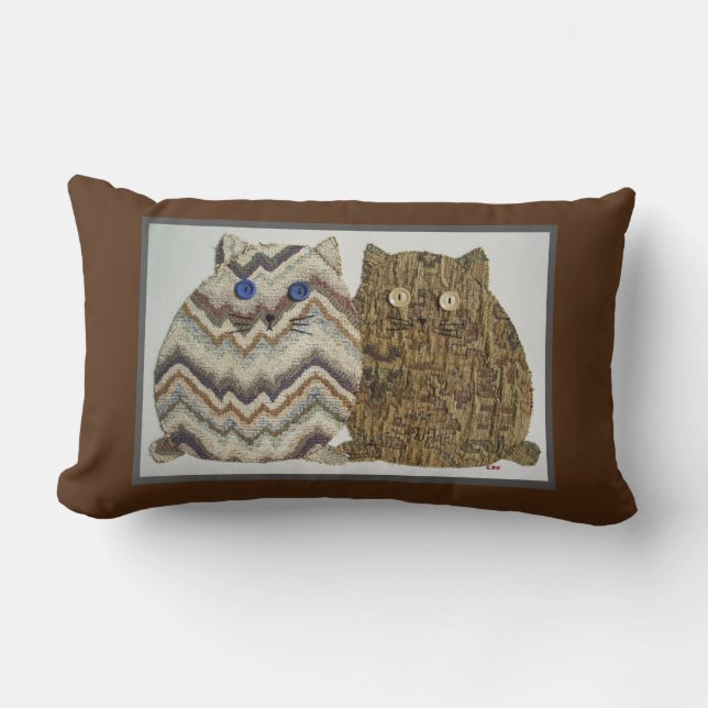 Cojín Lumbar 2 Fat Cats #1 (Anverso)