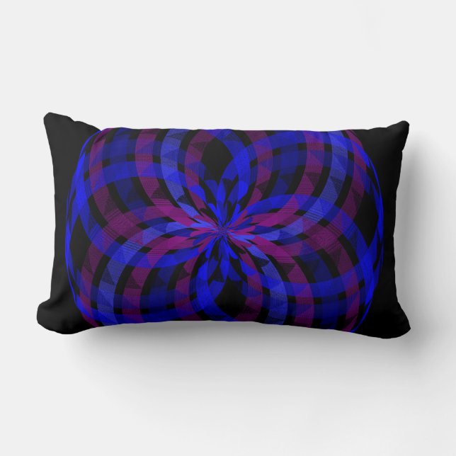 Cojín Lumbar 3D Center Flower Petal Geometric Throw Pillow (Anverso)