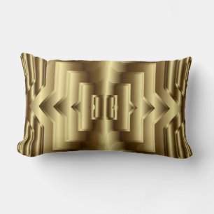 Cojín Lumbar 3D Gold Geometric Luxury Seamless Pattern
