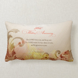 Cojín Lumbar 50° Aniversario del Boda, bendiciones del Señor y