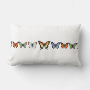 Cojín Lumbar 5 hermosas mariposas insectos arte acuarela