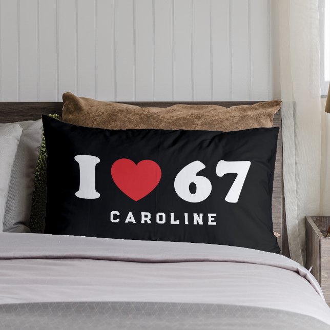 Cojín Lumbar 67 Meme gracioso que amo seis cumpleaños número 67 (Subido por el creador)