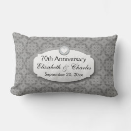 Cojín Lumbar 70.o Platino Z03 del aniversario de boda del