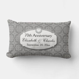 Cojín Lumbar 70.o Platino Z03 del aniversario de boda del
