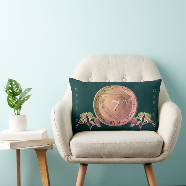 Cojín Lumbar 7.º Boda Aniversario Copper Fresia (Silla)