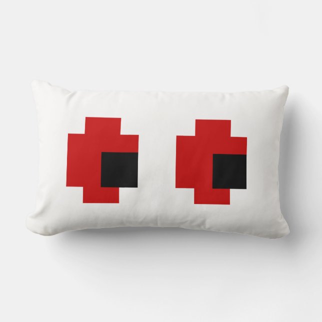 Cojín Lumbar 8 ojos fantasmagóricos del rojo del pedazo (Anverso)