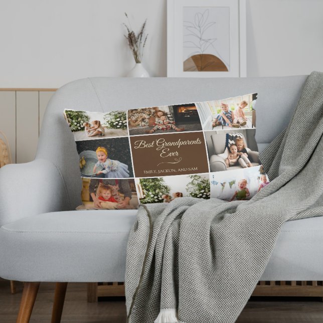 Cojín Lumbar 8 Recuerdos de foto Los mejores abuelos de Brown (Subido por el creador)