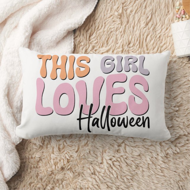Cojín Lumbar A este Chica le encanta Halloween (Manta)