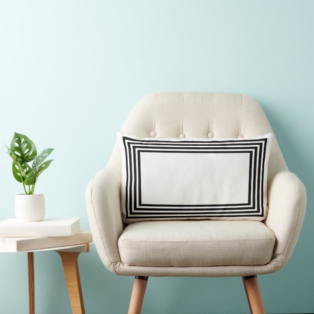 Cojín Lumbar Abstract Black & White Geometrical  (Silla)