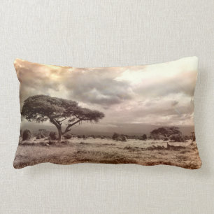 Cojín Lumbar Acacia blanco y negro en la sabana africana