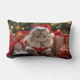 Cojín Lumbar Acogedores Navidades de gato de Maine Coon Persona