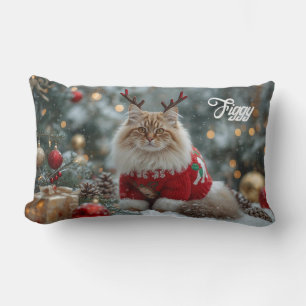 Cojín Lumbar Acogedores Navidades de gatos forestales noruegos