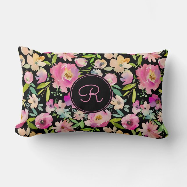 Cojín Lumbar Acuarela Boho Pastel (Anverso)