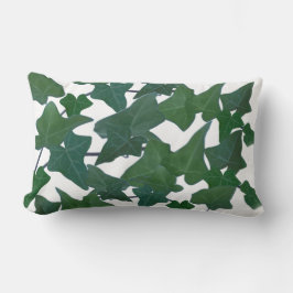 Cojín Lumbar Acuarela botánica Vestido Verde Inglés