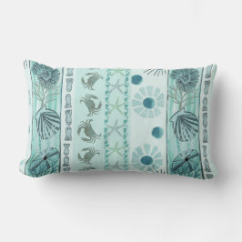 Cojín Lumbar Acuarela costera bohemia