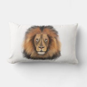 Cojín Lumbar acuarela de león León rey gato de la jungla animal