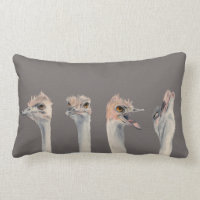 Acuarela divertida del pájaro de la avestruz