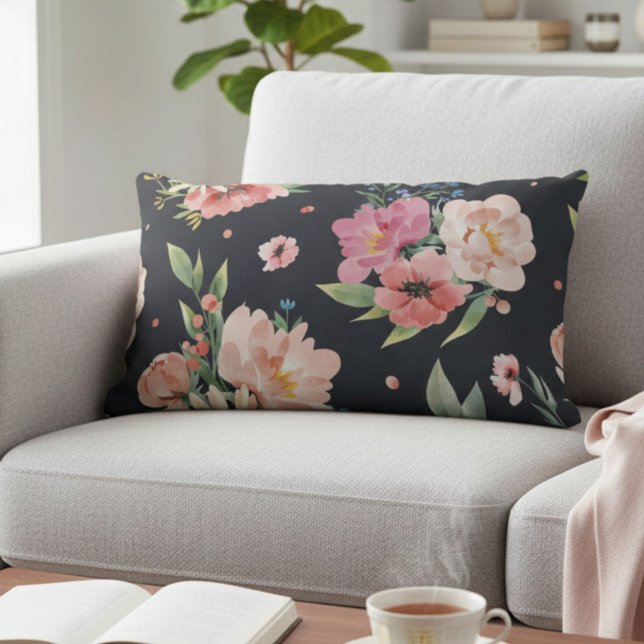 Cojín Lumbar Acuarela Floral Decorativa (Subido por el creador)