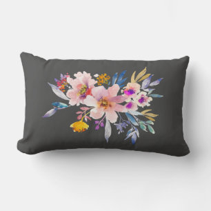 Cojín Lumbar Acuarela flores primavera verano