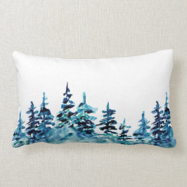 Cojín Lumbar Acuarela Pine Tree Forest Nature Pillow